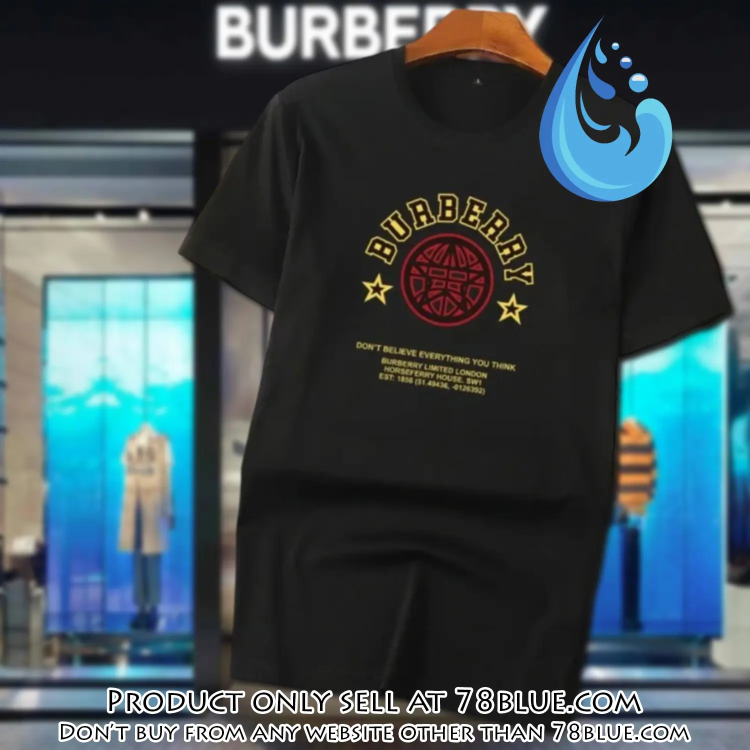 Burberry new black luxury brand unisex tshirt outfit for men women 78b0903779